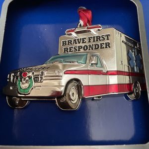 Brave First Responder Christmas Ornament Regent Design Ambulance EMT HERO